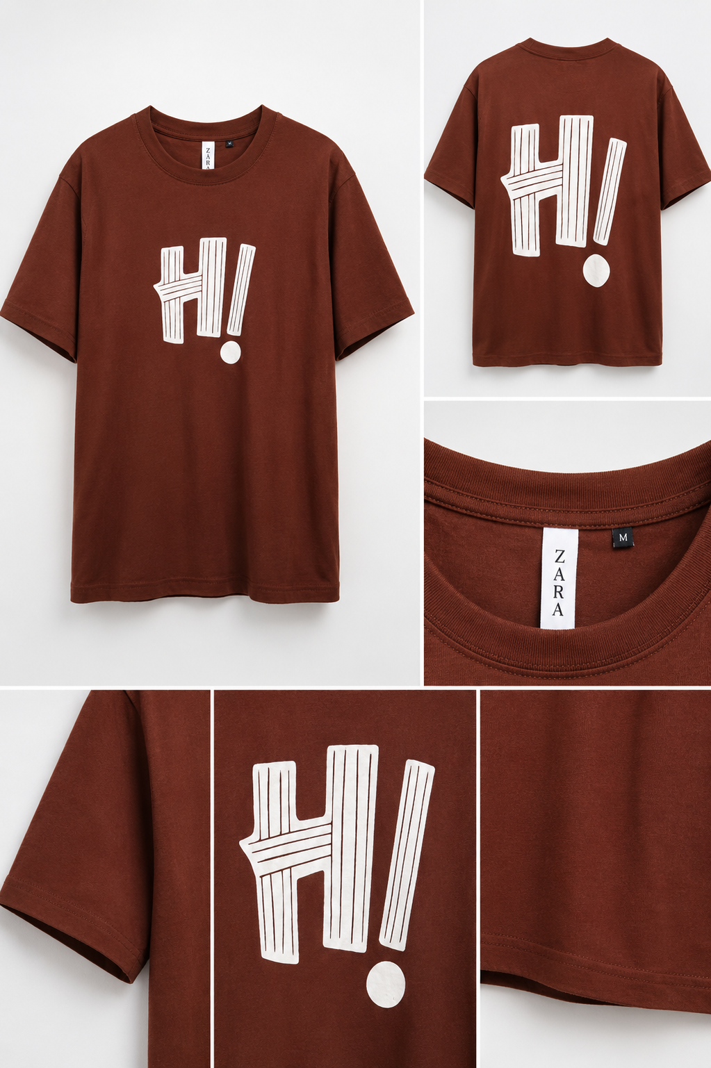 Brown Graphic Crewneck T-Shirt Drop