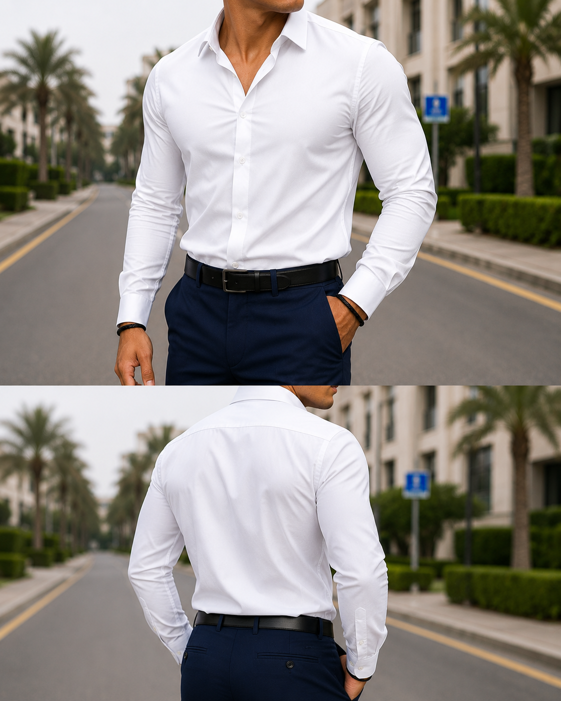 Plain Formal Shirt - White