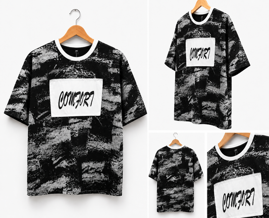 Acid-Wash Drop-Shoulder Tee