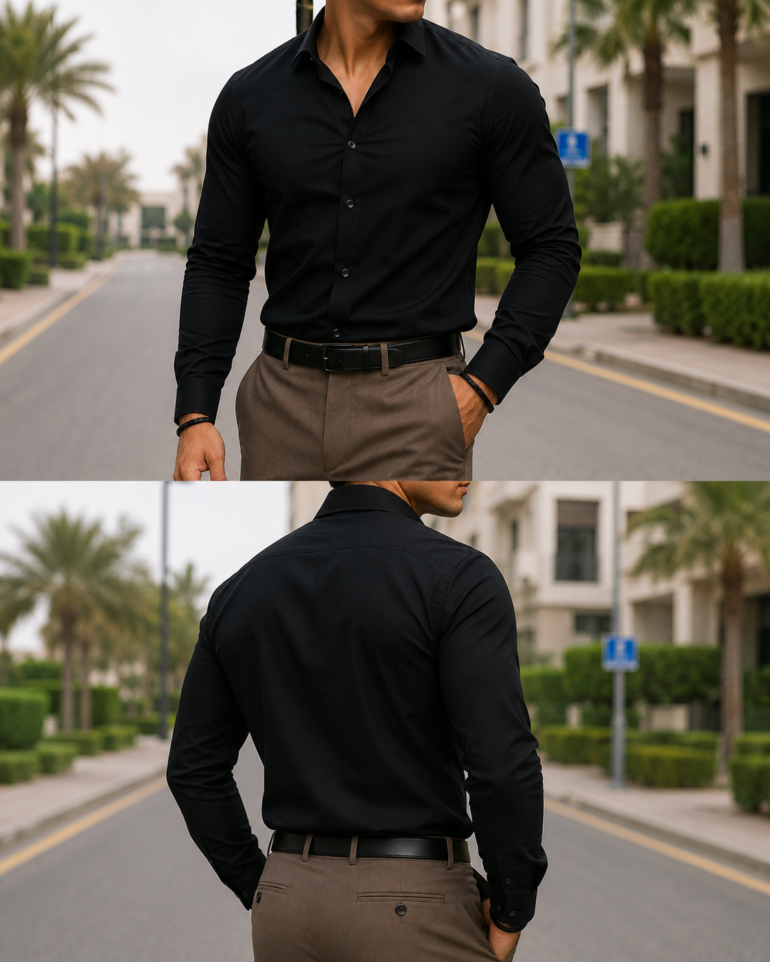 Plain Formal Shirt - Black