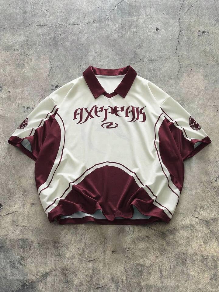 Men’s Oversized Retro Block Jersey Polo