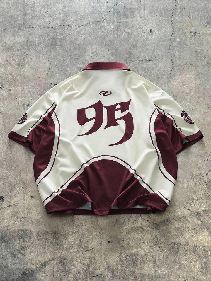 Men’s Oversized Retro Block Jersey Polo