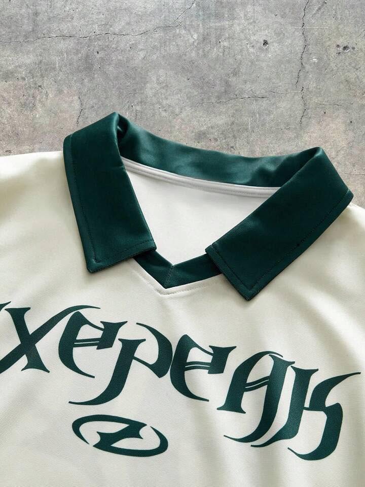 Men’s Oversized Retro Block Jersey Polo