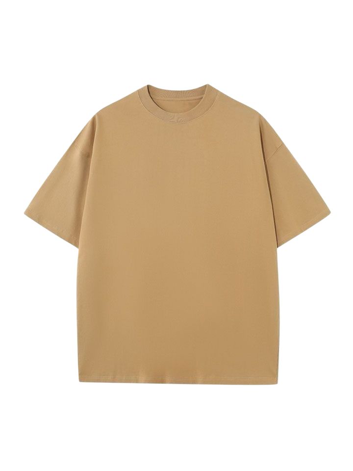 Plain Basic T-Shirt - Dark Beige