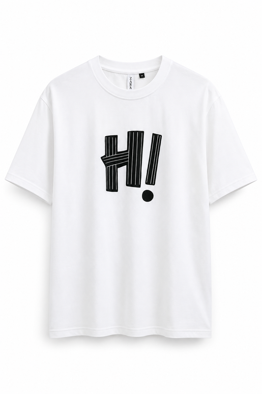 White Graphic Crewneck T-Shirt Drop