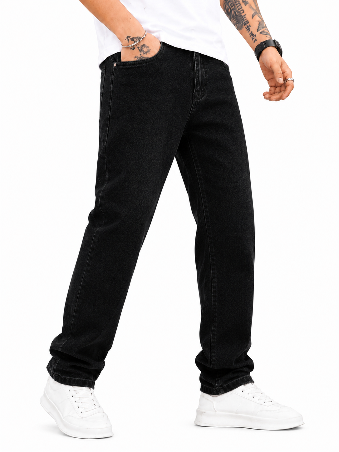 Men’s Plain Black Jeans