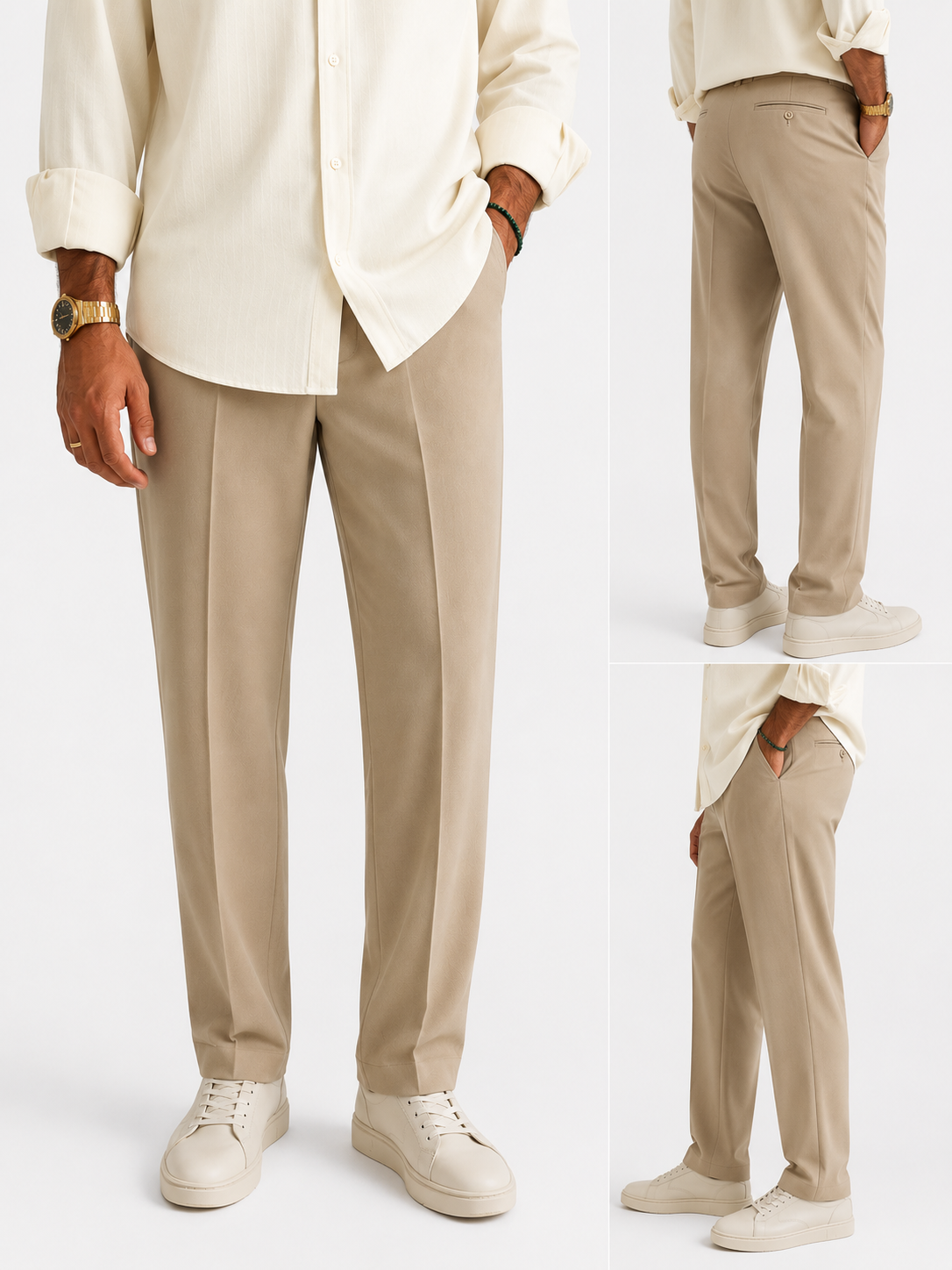 Men’s Premium Dark Beige Tailored Trousers