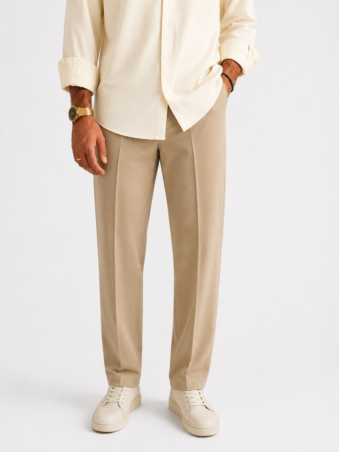 Men’s Premium Dark Beige Tailored Trousers