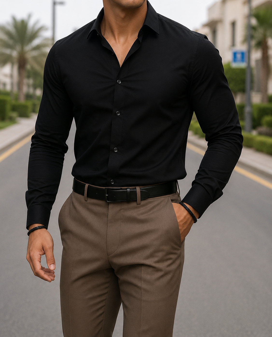 Plain Formal Shirt - Black