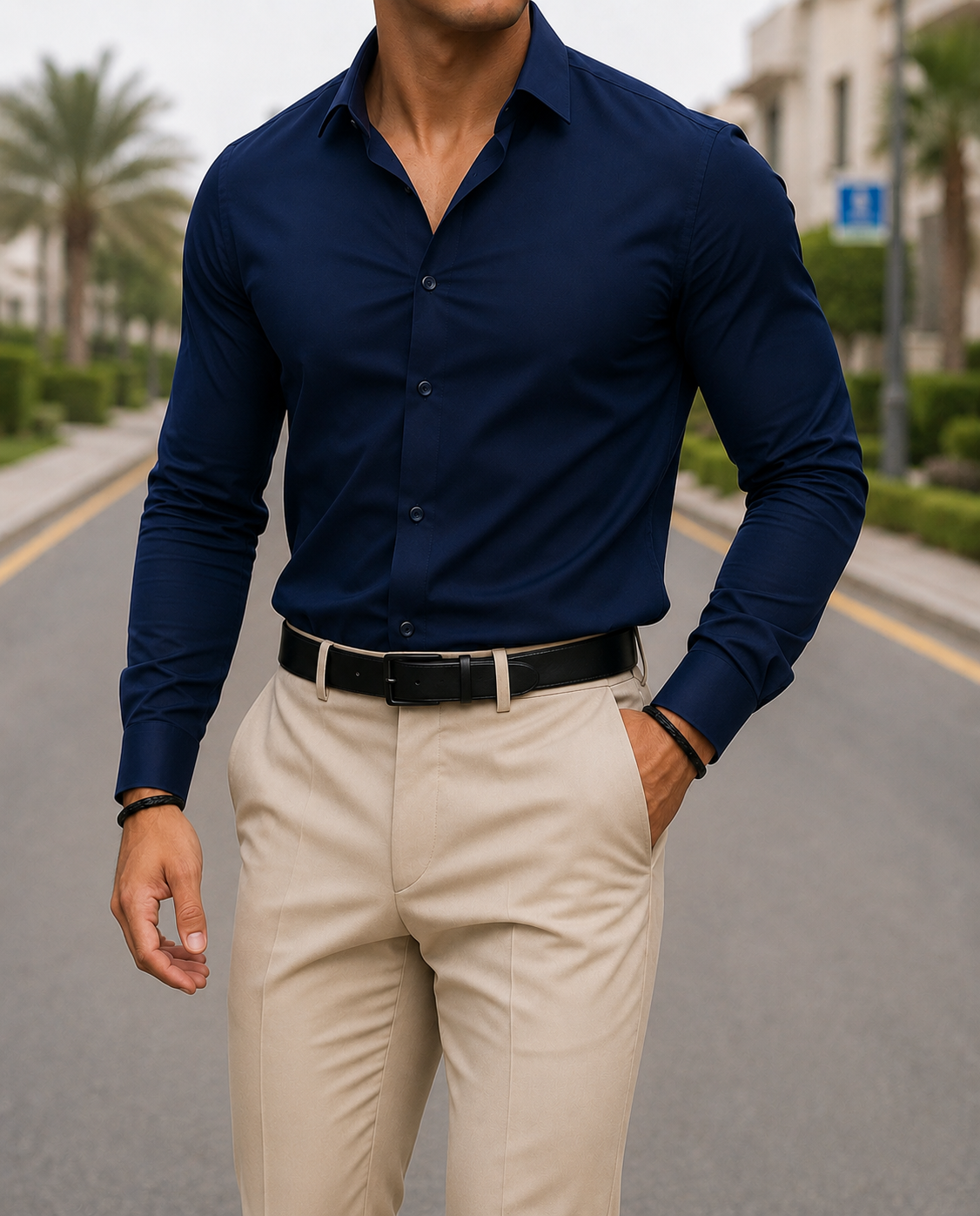 Plain Formal Shirt - Navy Blue