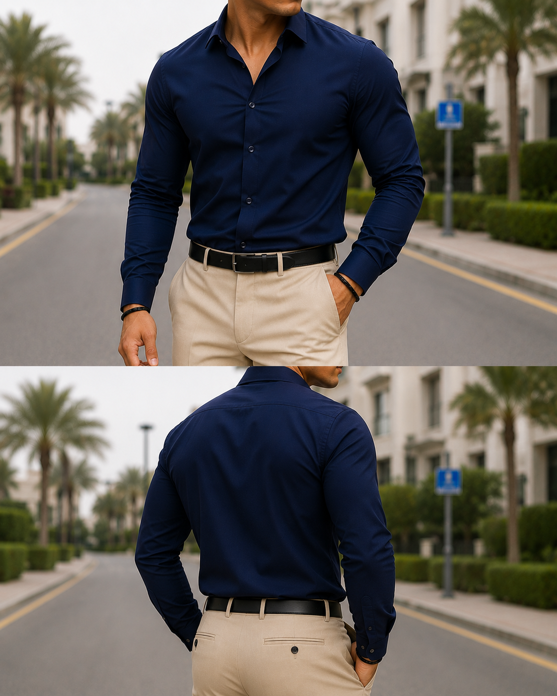 Plain Formal Shirt - Navy Blue