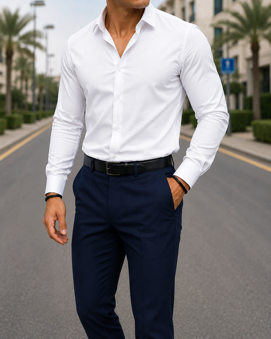 Plain Formal Shirt - White
