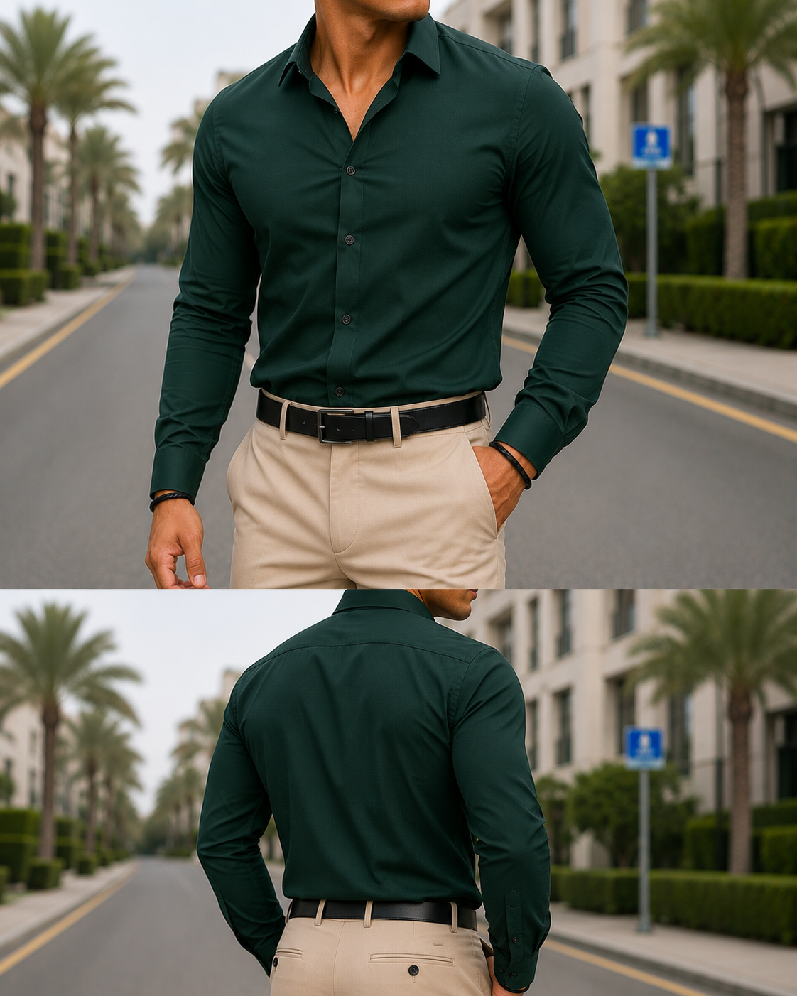 Plain Formal Shirt - Dark Green