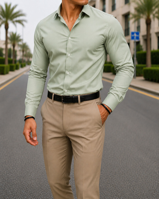 Plain Formal Shirt - Light Green
