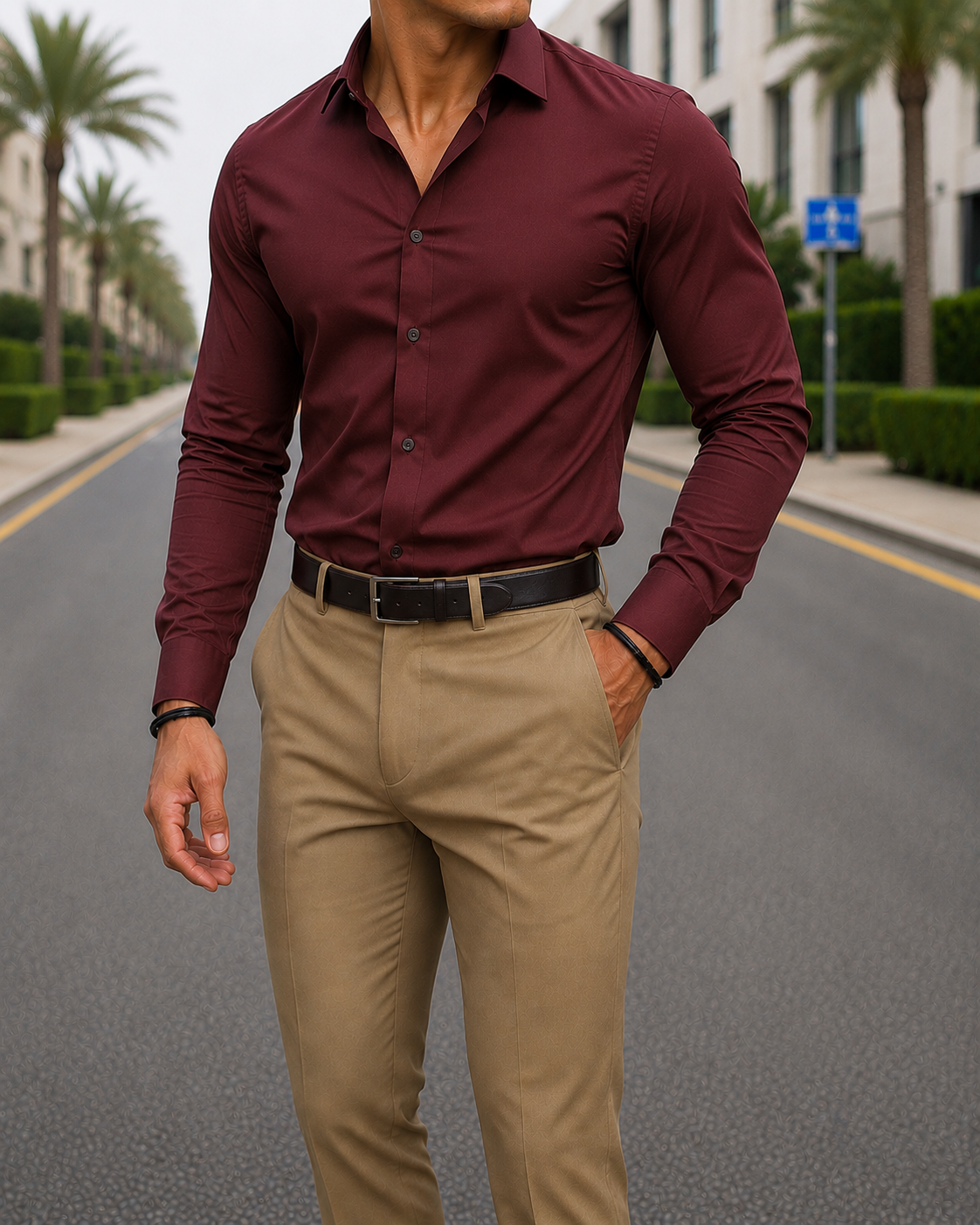 Plain Formal Shirt - Maroon