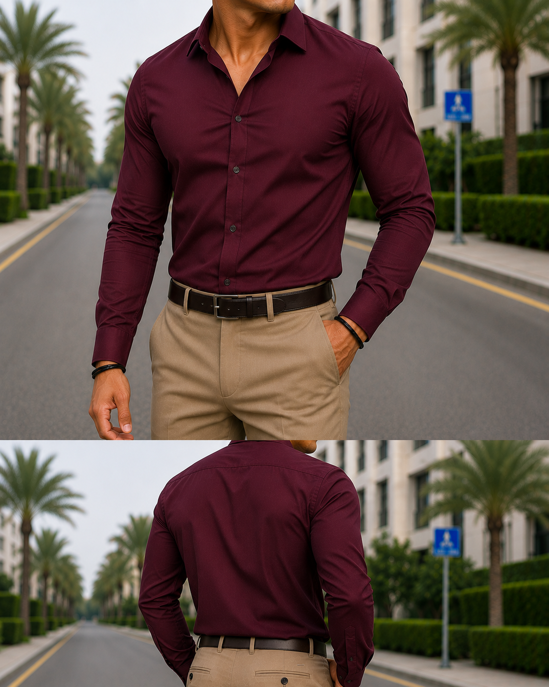 Plain Formal Shirt - Maroon