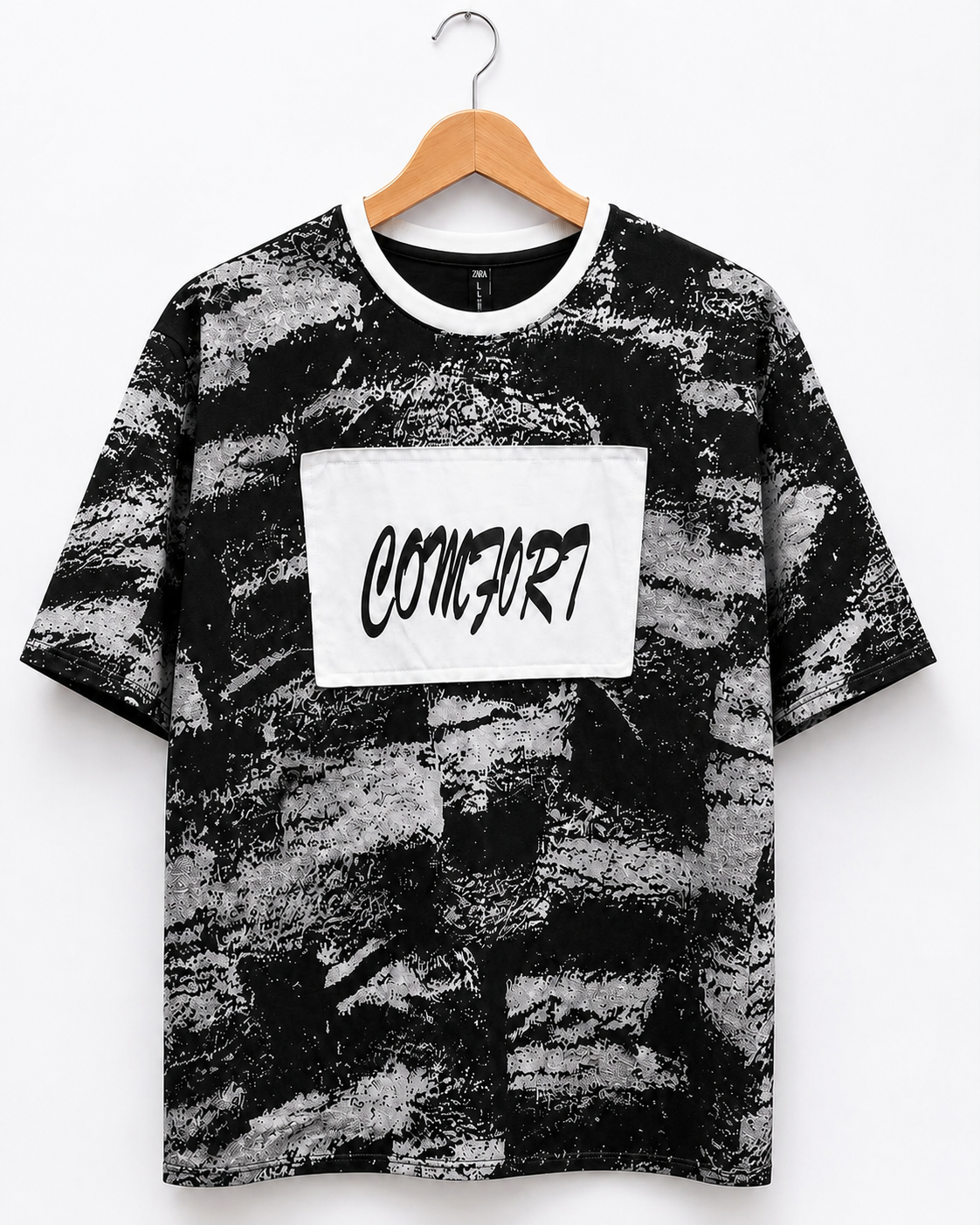 Acid-Wash Drop-Shoulder Tee