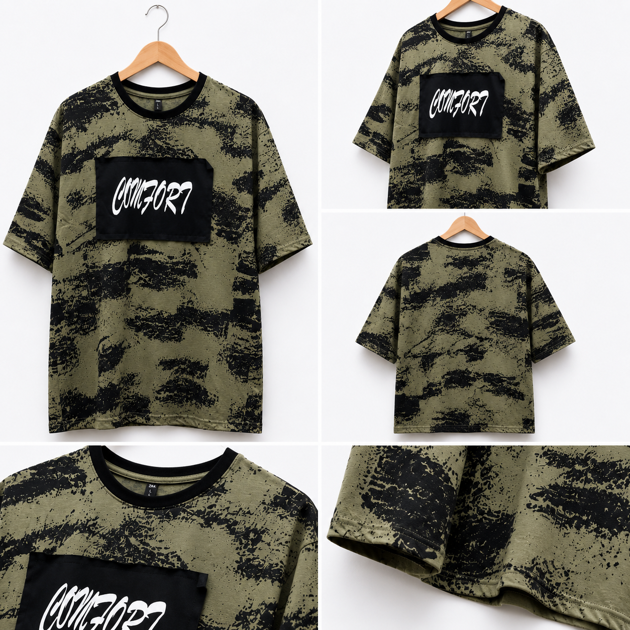 Acid-Wash Drop-Shoulder Tee