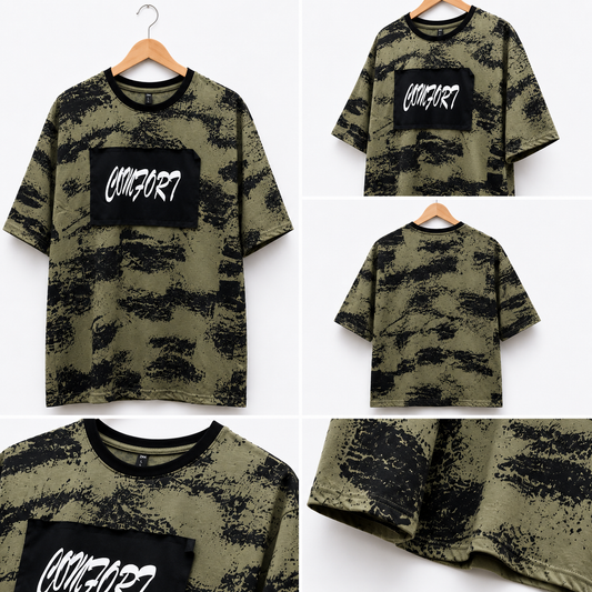Acid-Wash Drop-Shoulder Tee