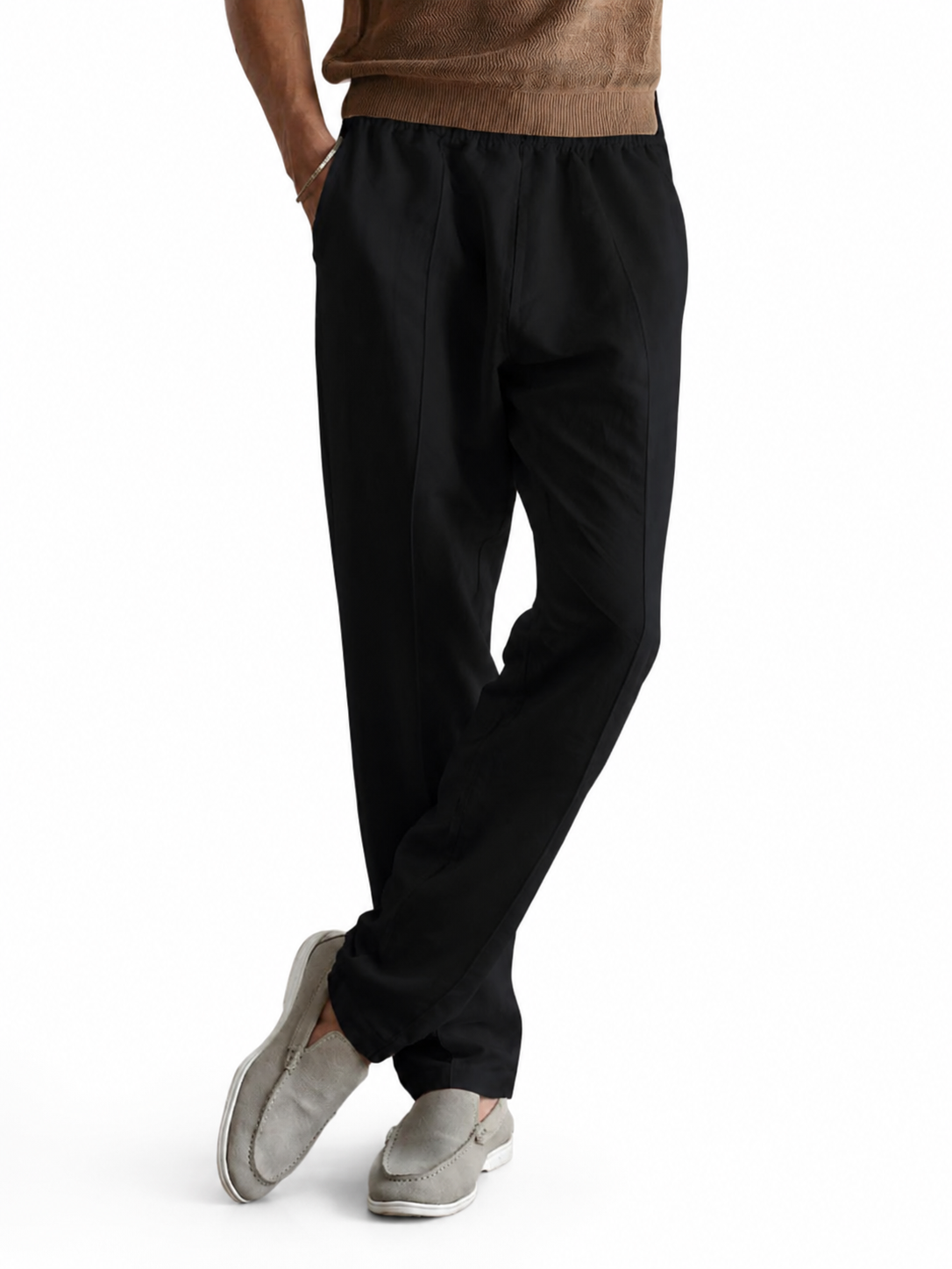 Men’s Premium Black Linen-Blend