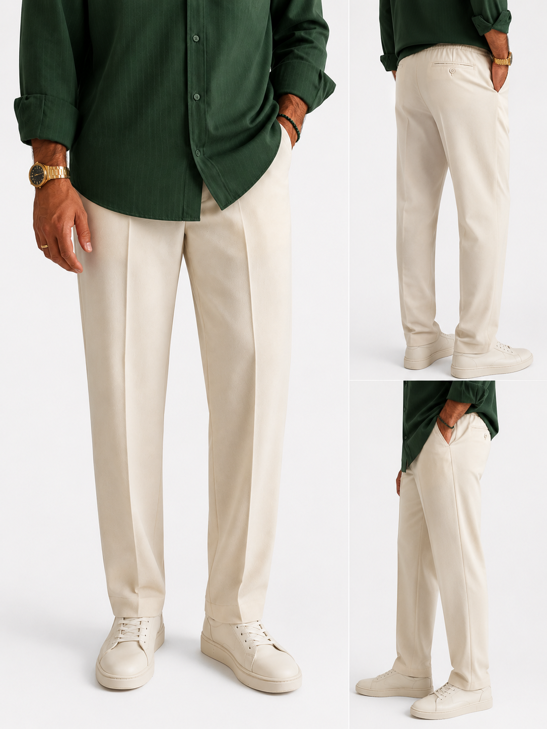 Men’s Premium Beige Tailored Trousers