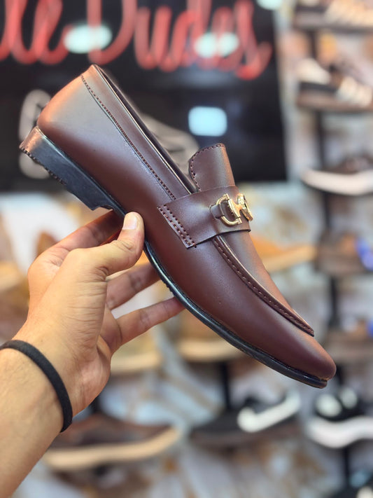 Men’s Premium Burgundy Leather Horsebit Loafers