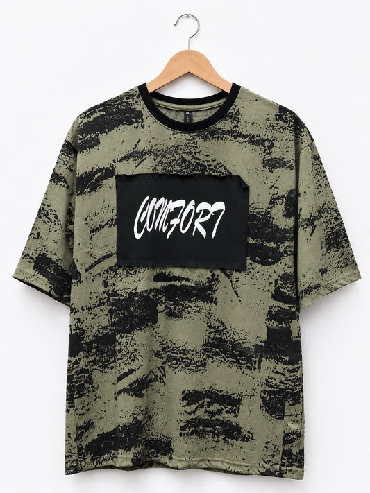Acid-Wash Drop-Shoulder Tee