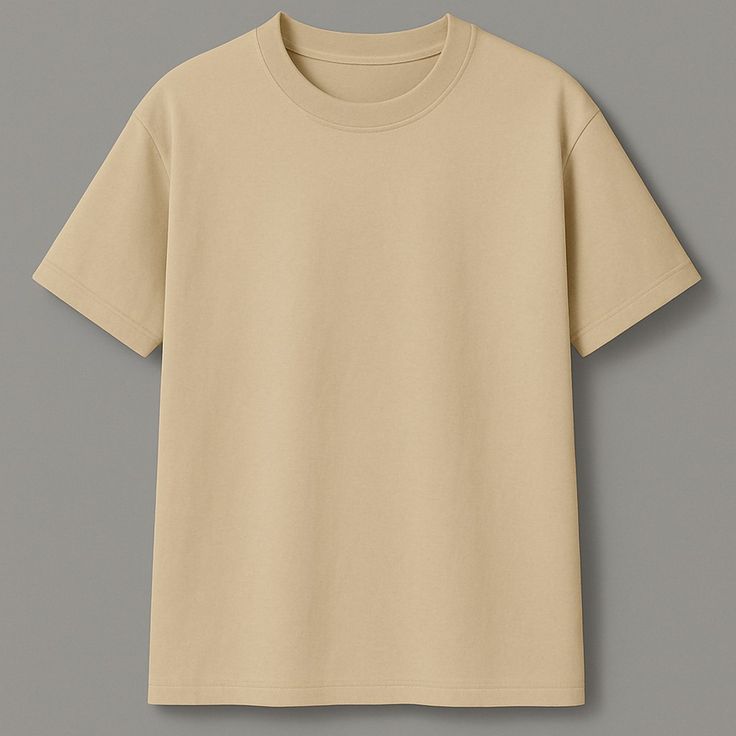Plain Basic T-Shirt - Beige