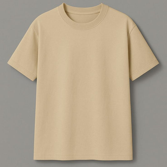 Plain Basic T-Shirt - Beige